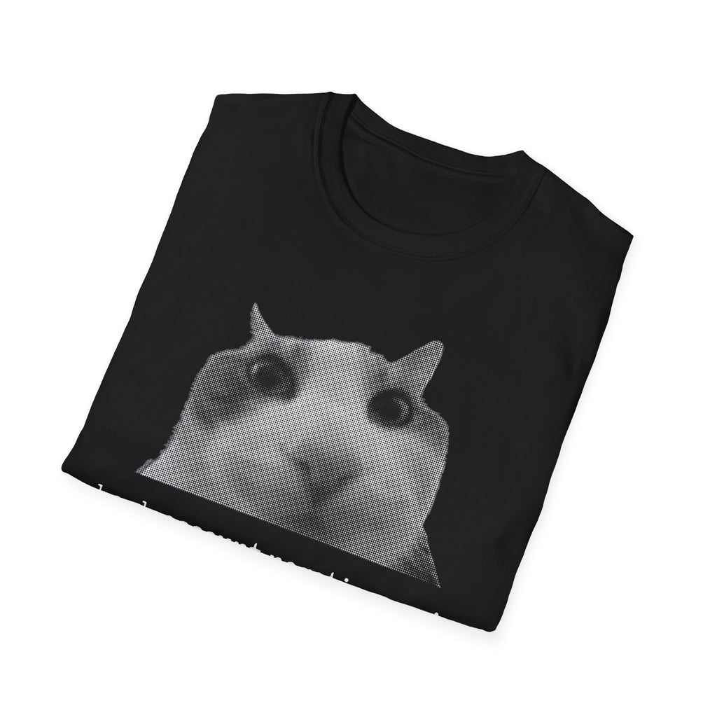 Cat Meme Unisex T-Shirt — "bank account negative again" Funny Graphic Tee