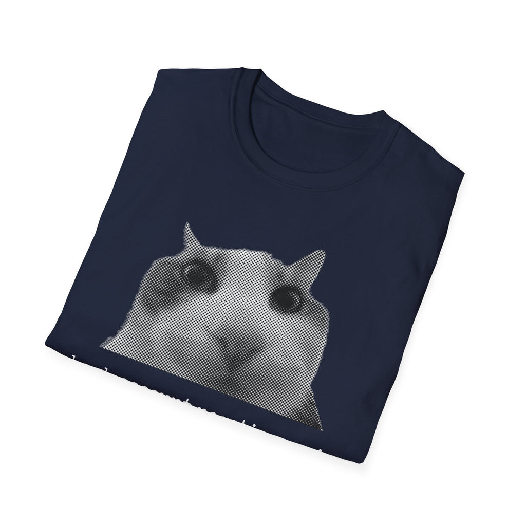 Cat Meme Unisex T-Shirt — "bank account negative again" Funny Graphic Tee