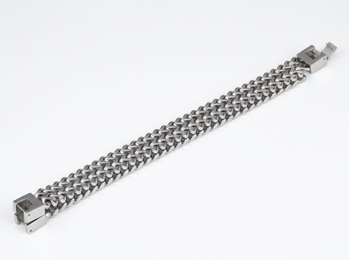 Heavy Link Chain Bracelet on white background